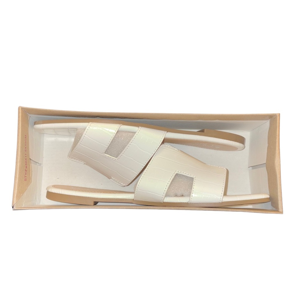 NIB | Jessica Cline Bianca Ivory Slide Sandals | Size 10M - Picture 5 of 10